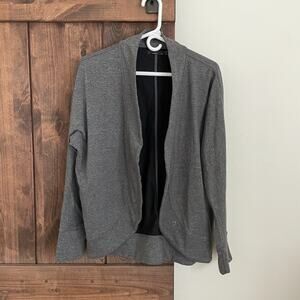 Prana Cocoon Sweater Womens XL gray Open Front Cardigan French Terry Knit
